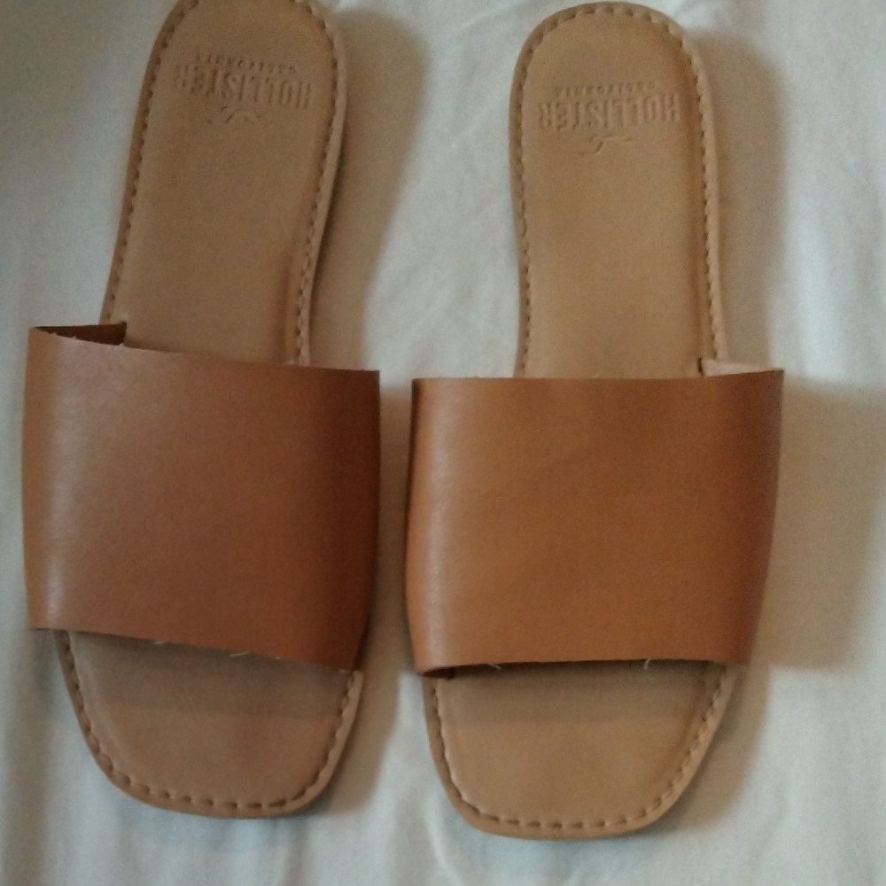 Hollister Brown Slide Sandals